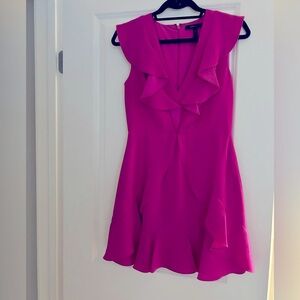 BCBGMaxAzria Fuchsia Ruffle Mini Dress